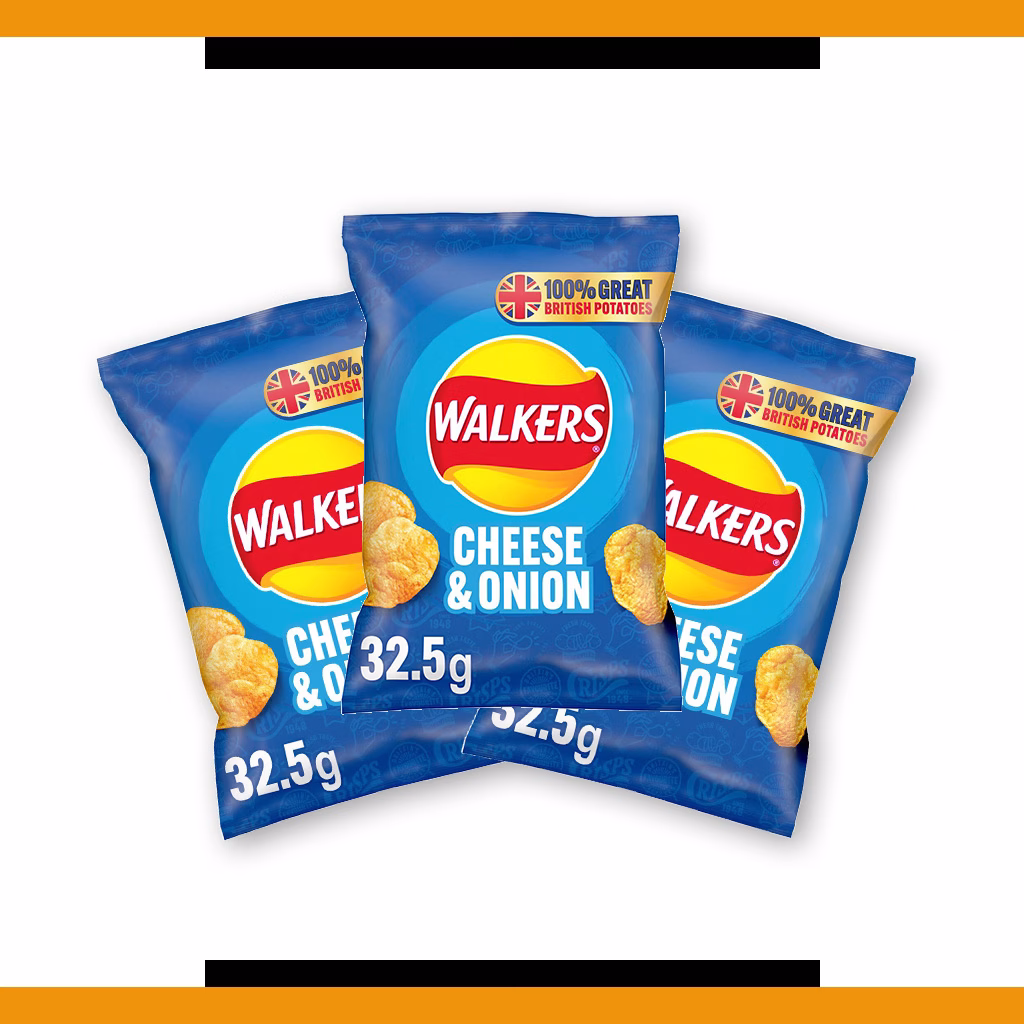 Walkers Cheese & Onion 32.5g (3 Bags)