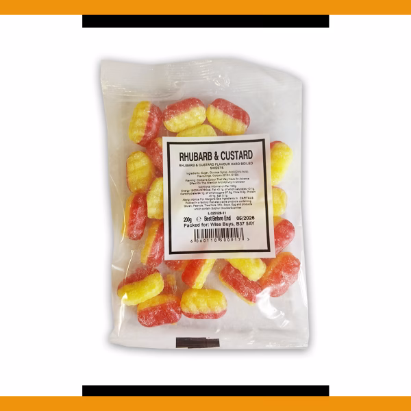 Rhubarb & Custard Sweets 200g