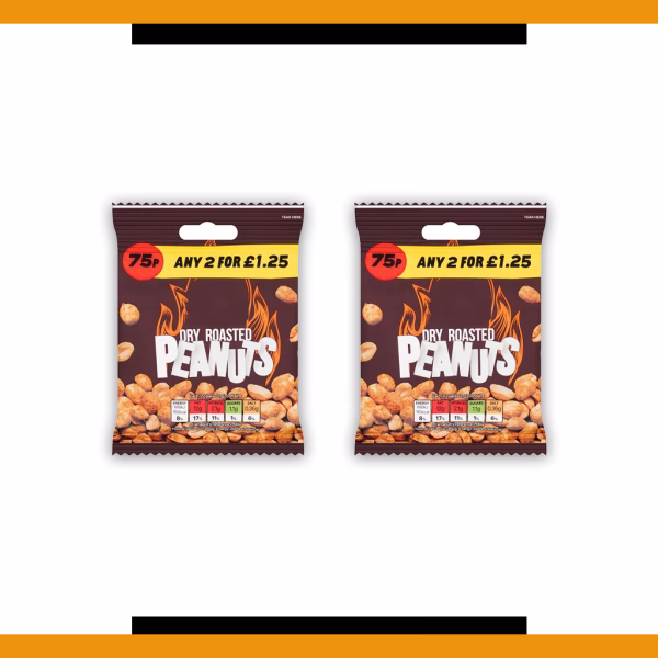 Dry Roast Peanuts 55g (2 Packs)