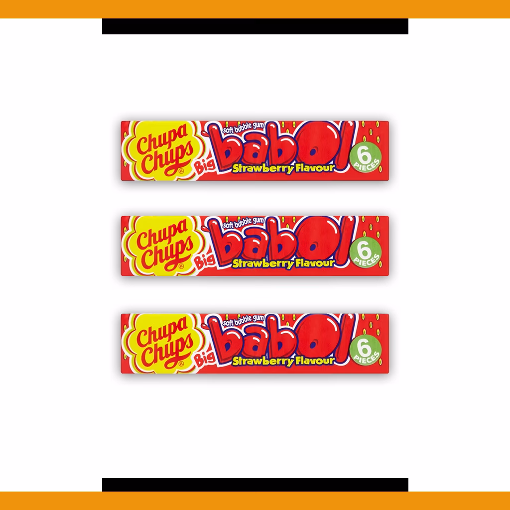Chupa Chupa Big Babol Strawberry 6pcs 27.6g (3 Packs)
