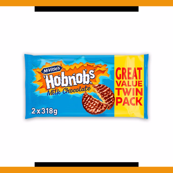 McVities Hobnob Milk Chocolate Twin Pack 2x318g
