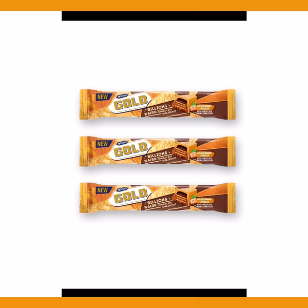 McVities Gold Billions Wafer Chocolate & Hazelnut 39g (3 Bars)