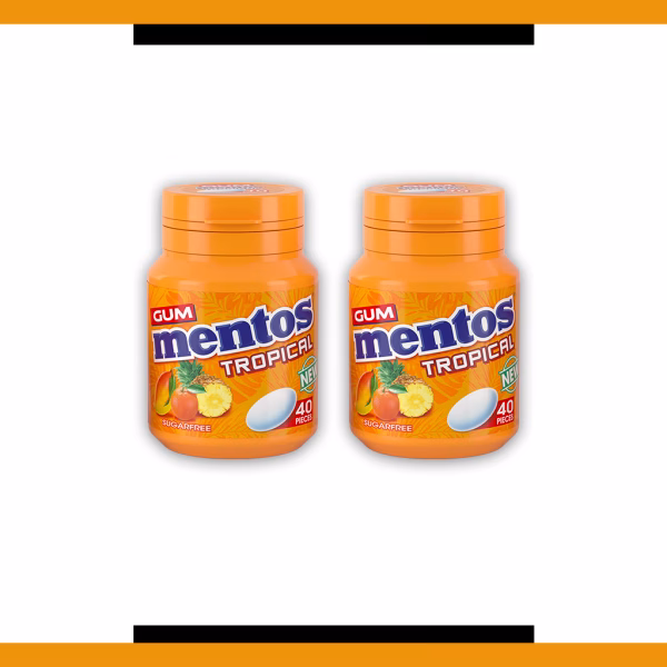 Mentos Gum Tropical 40pcs 56g (2 Packs)
