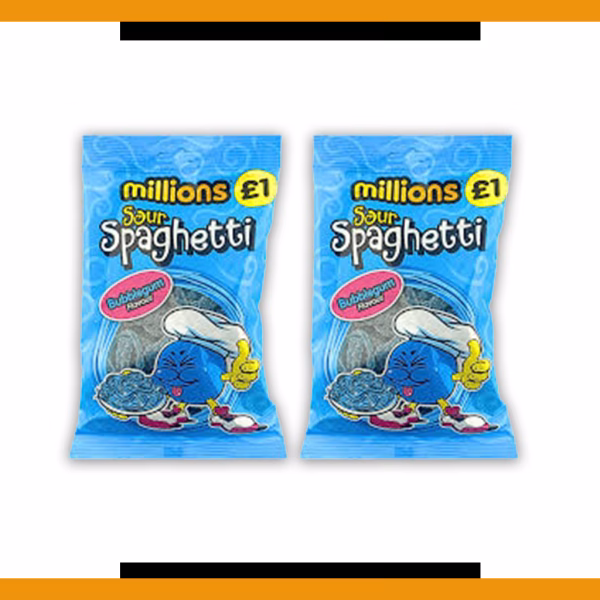 Millions Spaghetti Sour - Bubblegum 120g (2 Packs)