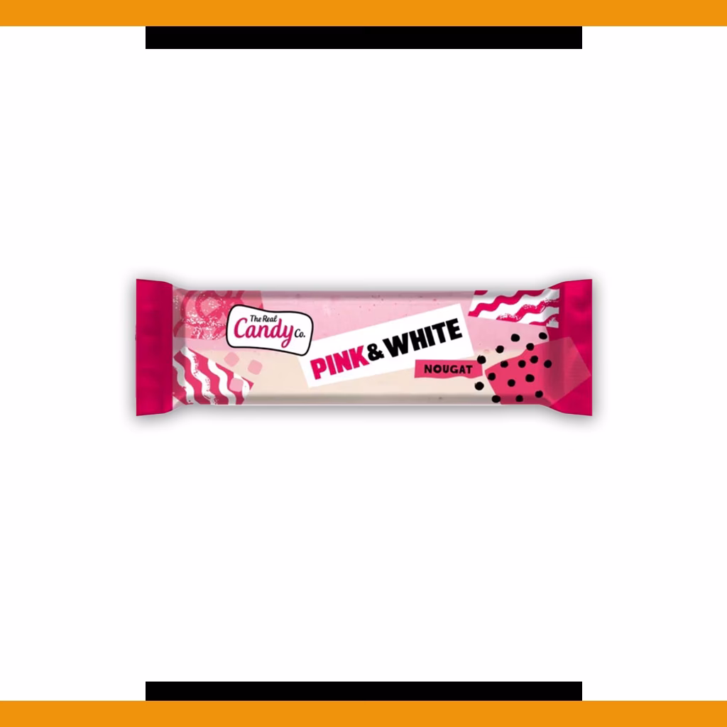 The Real Candy Co. Pink & White Nougat Bar 130g