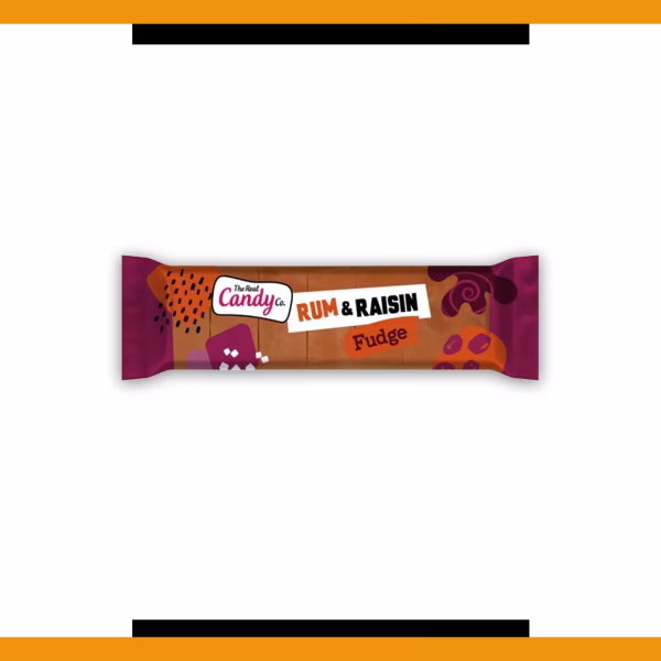 The Real Candy Co. Rum & Raisin Fudge Bar 130g