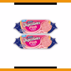 McVities Digestive Pink - Raspberry and Cream 232g (2 Packs)