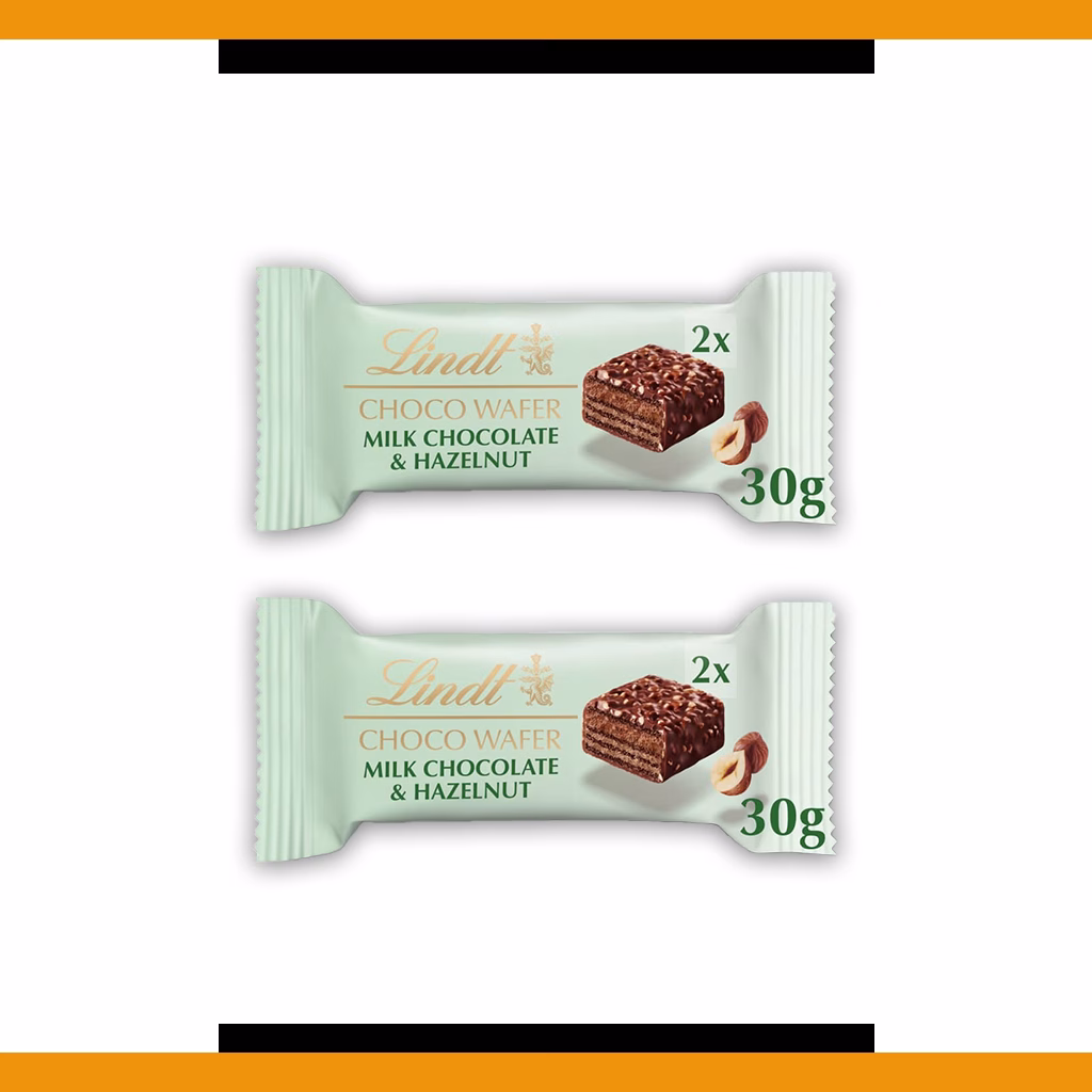 Lindt Choco Wafer Milk Chocolate & Hazelnut 30g (2 Packs)