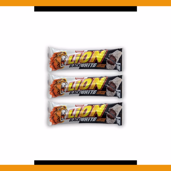 Lion Bar - Black + White 42g (3 Bars)