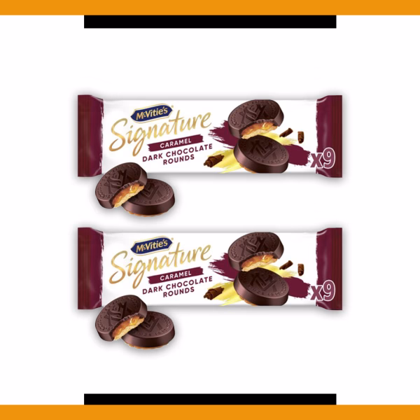 McVities Signature Caramel Dark Chocolate Rounds 109g (2 Packs)