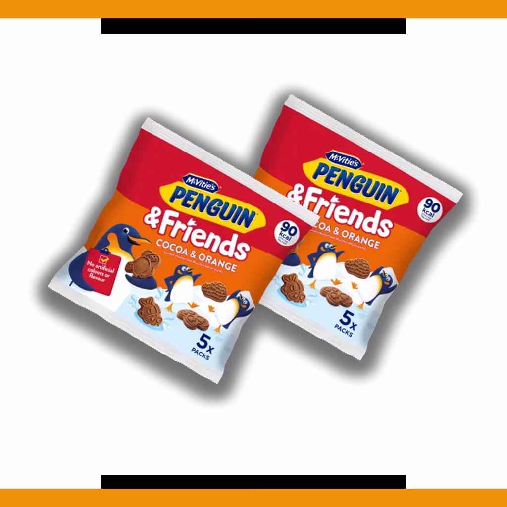 McVities Penguin & Friends - Cocoa and Orange - 5pk 5x20g (2 Packs)