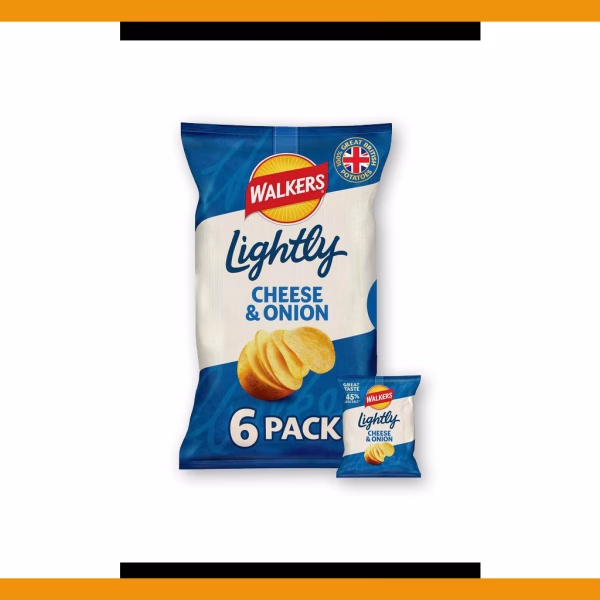 Walkers Lightly Cheese + Onion - 6 pack 6x25g