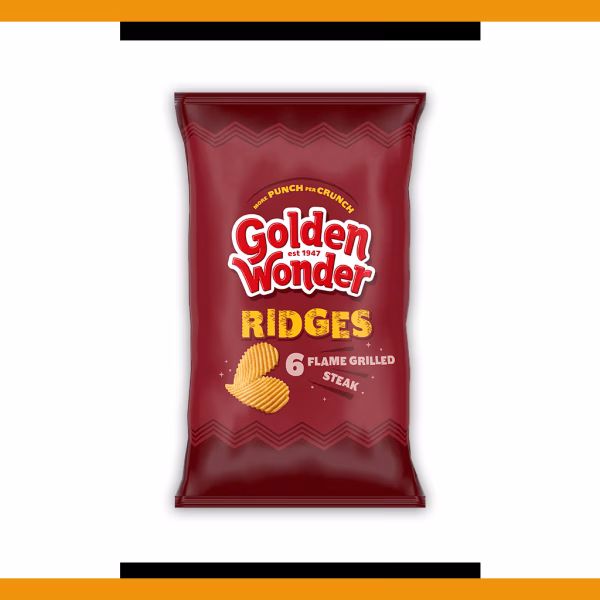 Golden Wonder Ridges Flame Grilled Steak 6pack 6x25g