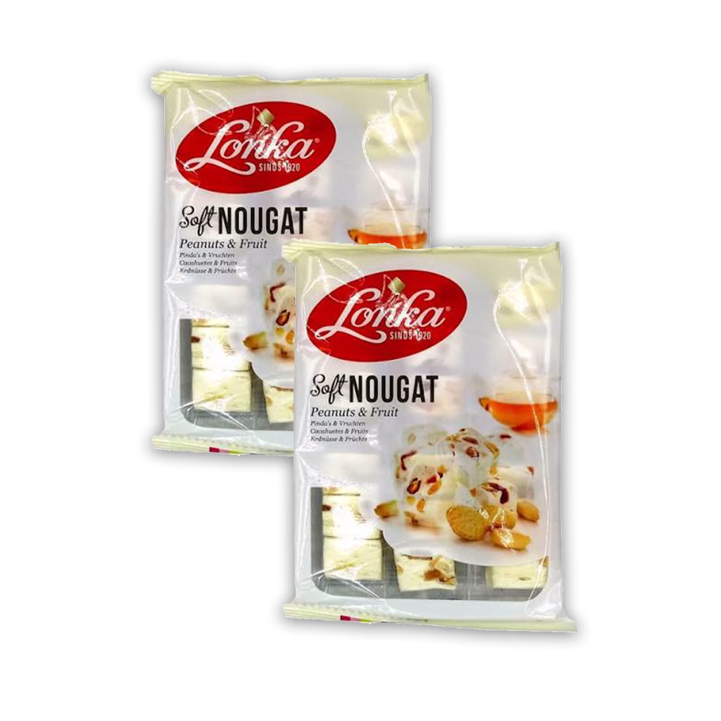 Lonka Soft Nougat - Peanuts & Fruit - Clearance Special 170g (2 Packs)
