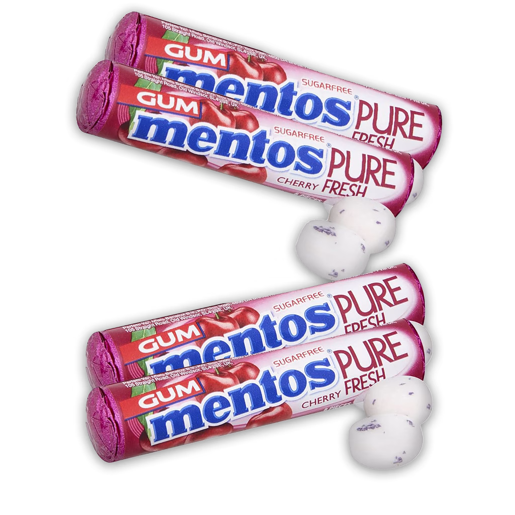 Mentos Pure Fresh Gum - Cherry 15.5g (2 Packs)