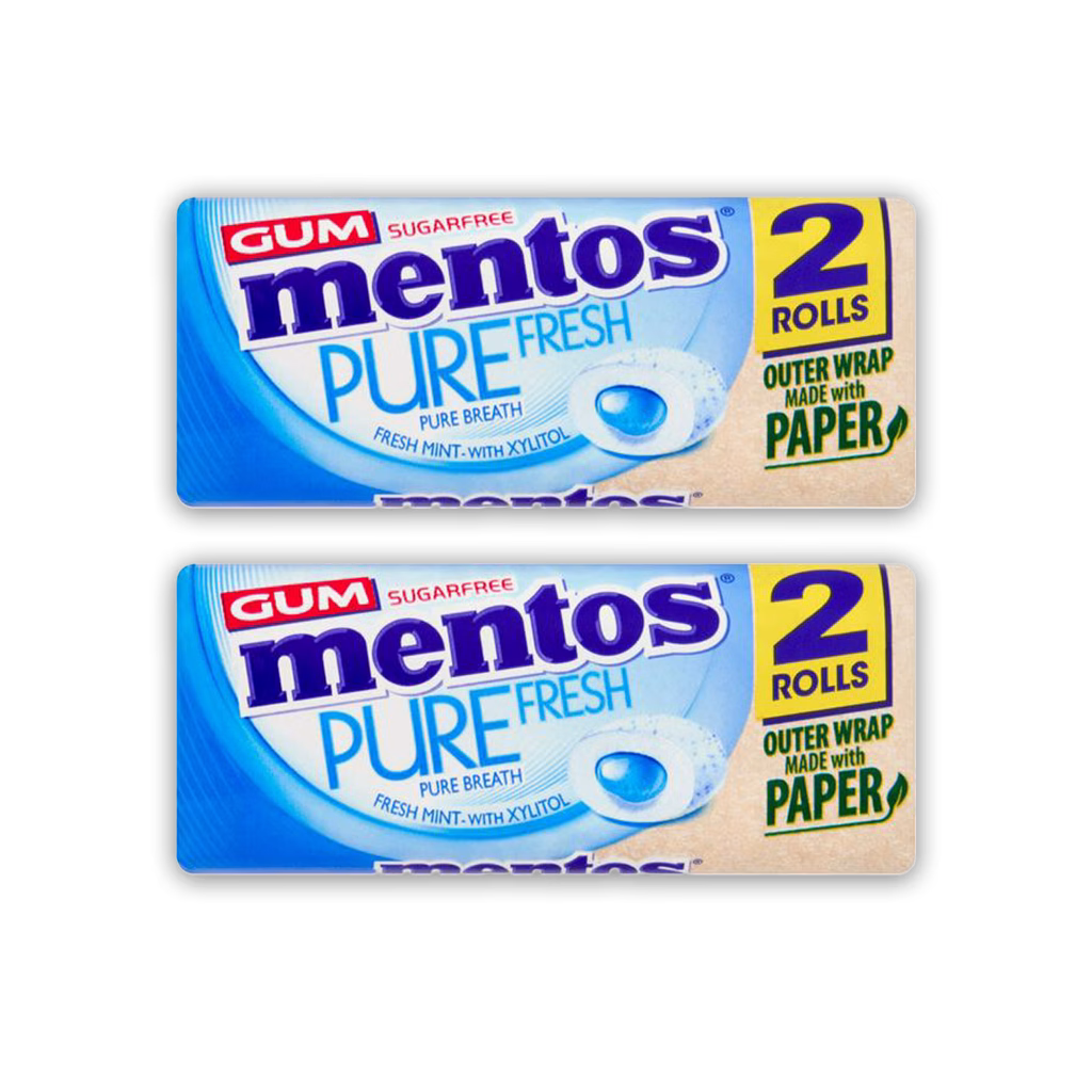 Mentos Pure Fresh Gum - Fresh Mint 15.5g (2 Packs)