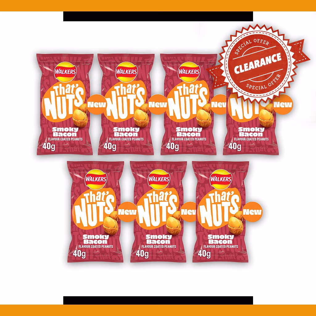 Walkers Thats Nuts Smoky Bacon - Clearance Special 40g (7 Packs)