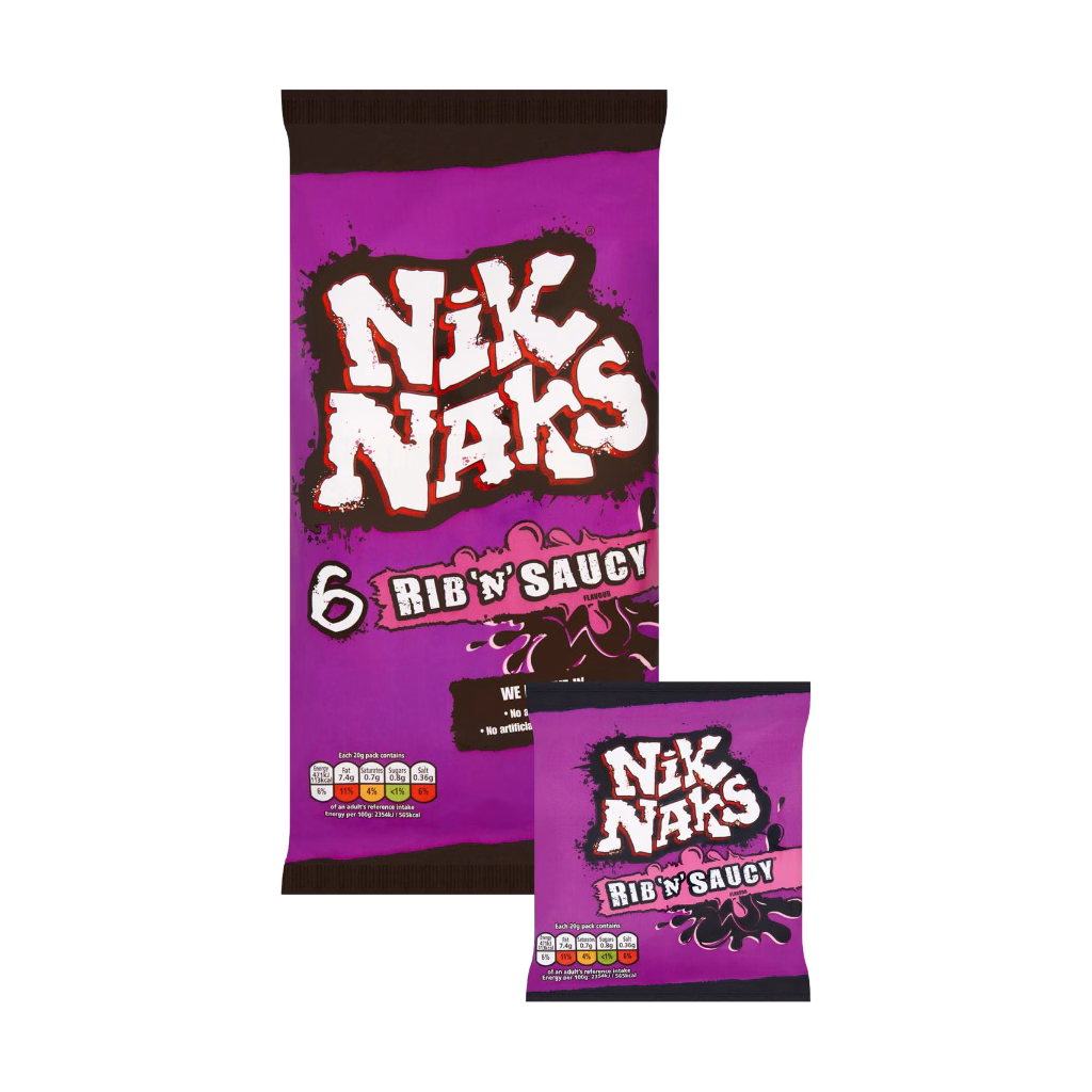 Nik Naks Rib 'N' Saucy - 6 Pack 6x20g