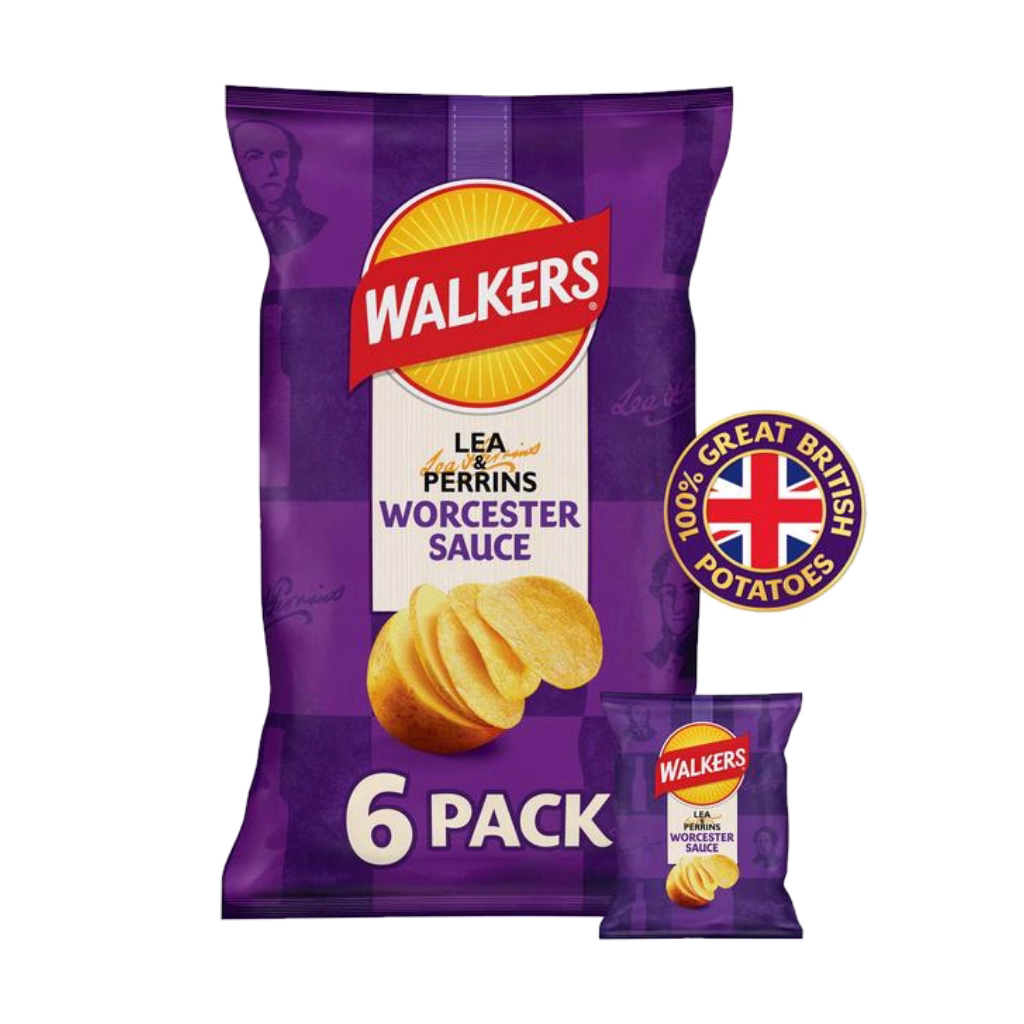 Walkers Lea & Perrins Worcester Sauce - 6 Pack 6x25g