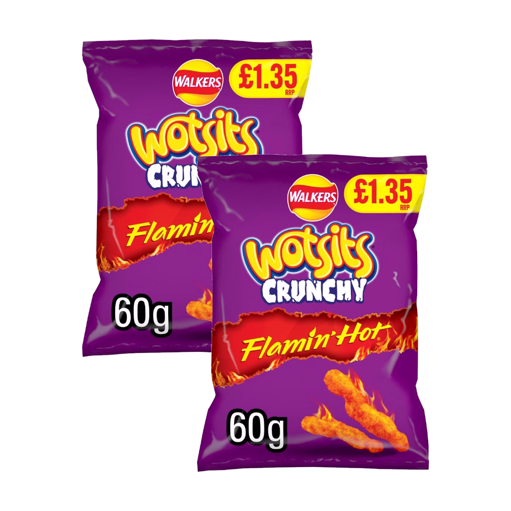 Wotsits Crunchy Flamin' Hot 60g (2 Packs)