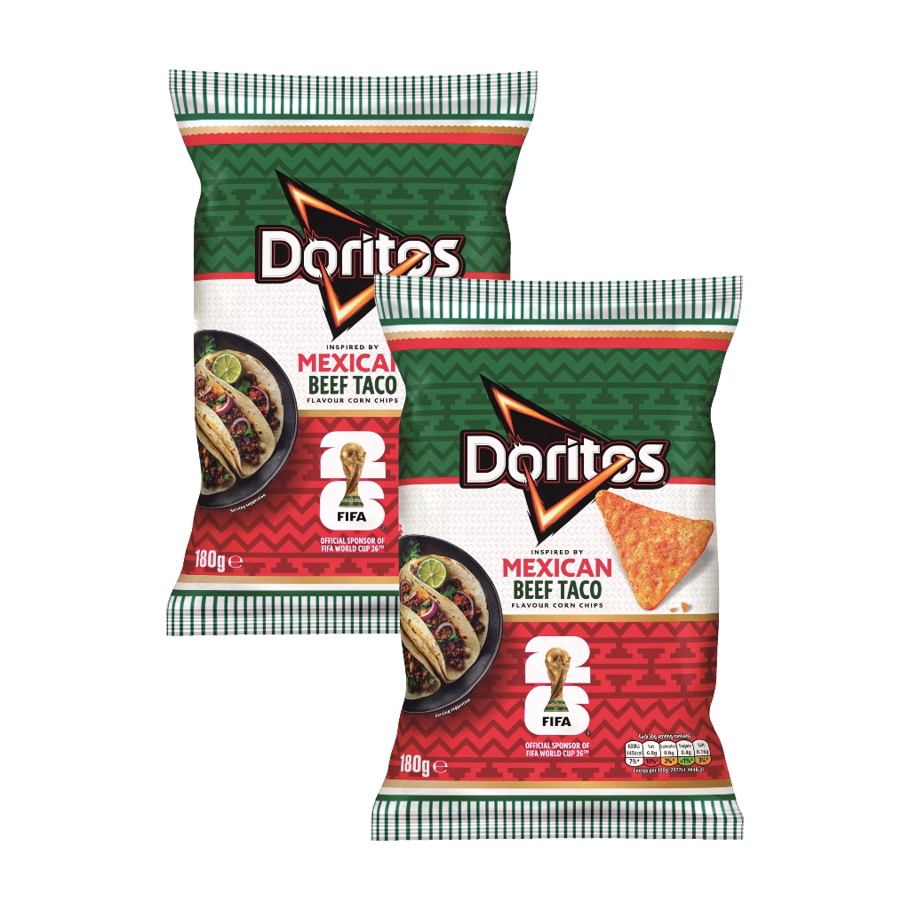 Doritos - Mexican Beef Taco Flavour 180g (2 Packs)