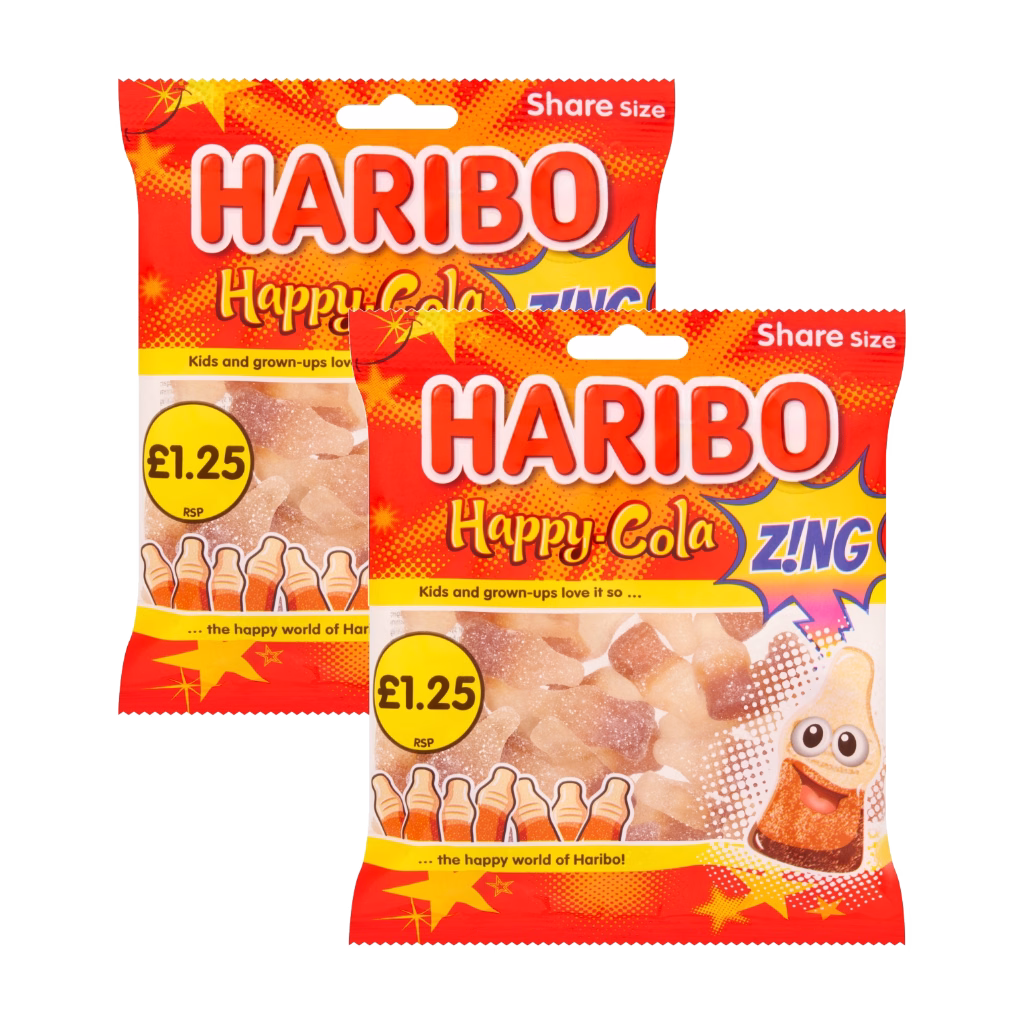 Haribo Happy-Cola Zing Share size 140g (2 Packs)