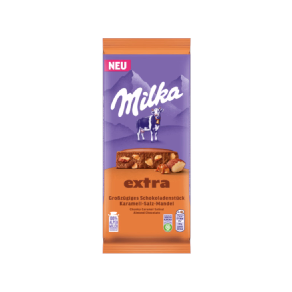 Milka Extra-Chunky Caramel Salted Almond 190g